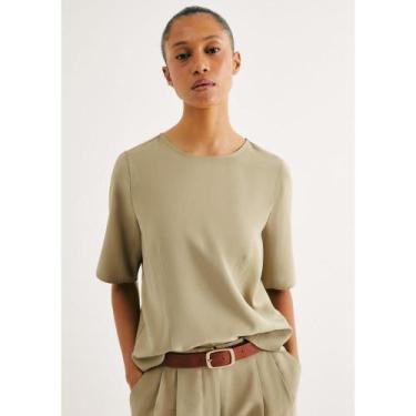 Imagem de Blusa Feminina Regular Manga Curta - Verde G - Hering Adulto, G