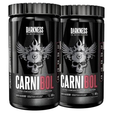 Imagem de Kit 2 Carnibol Proteina Isolado Blueberry 900g - Darkness-Unissex