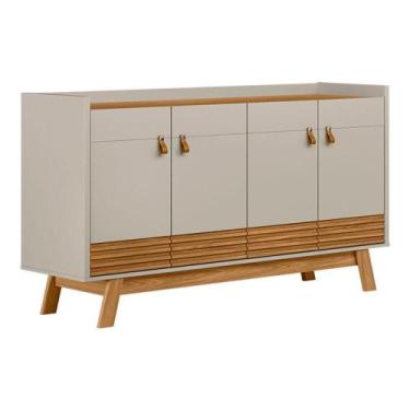 Imagem de Buffet Aparador Dara 4 Portas Nature E Off White 88x160 Cm L04- D'ross