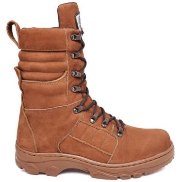 Imagem de Bota Coturno Militar Masculino em Couro Legítimo com Solado Antiderrap