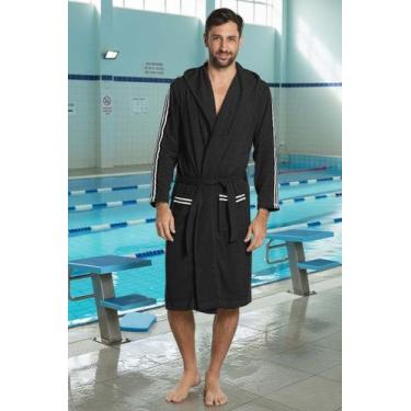 Imagem de Roupão Masculino com Capuz - Sogni Belli, M, Preto