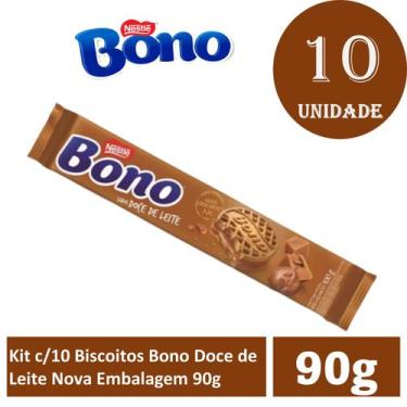 Imagem de Kit c/10 Biscoitos Bono Doce de Leite Nova  Embalagem 90g
