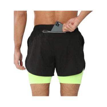 Imagem de Shorts Esportivos Masculinos 2 Em 1 De Secagem Rápida Para Corrida, Ac