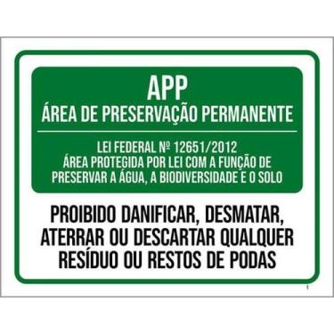 Imagem de Kit 5 Placas Sinalização - Área Preservação Permanente - Sinalizo