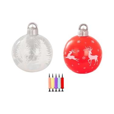 Imagem de Bolas De Decoração De Natal Infláveis De PVC De 40cm, 2 Peças, Ornamen