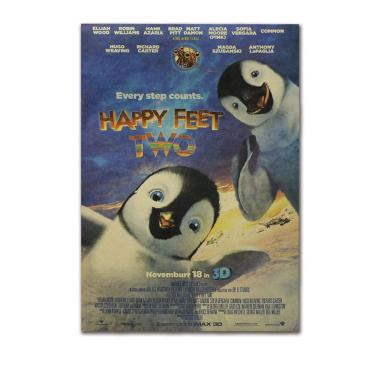 Imagem de Pôster Happy Feet Two Retro Penguin Kraft Paper 51,5x36cm