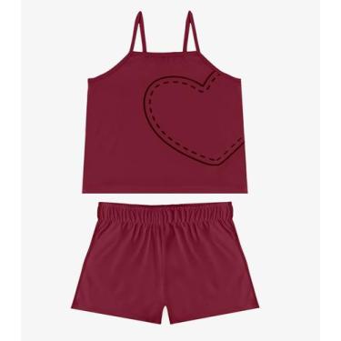 Imagem de Conjunto Infantil Blusa e Shorts Menina Select Vermelho, 6, Vermelho