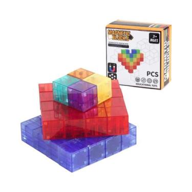 Imagem de Blocos De Construção Magnéticos Transparentes Educacionais STEM Para P