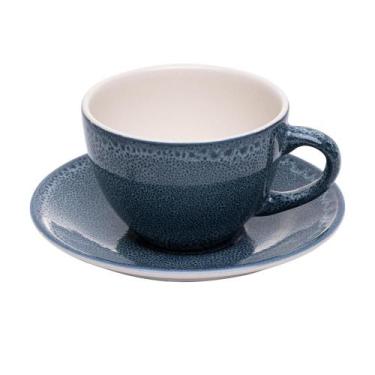 Imagem de Xícara para Chá Wolff Marine de Cerâmica com Pires Azul 217m