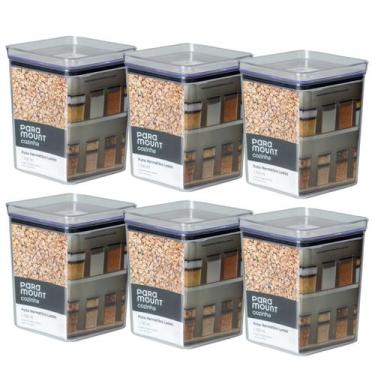 Imagem de 6 Pote Hermético Multiuso Lumini Quadrado Paramount 1700 ml - Paramoun