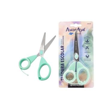 Imagem de Tesoura Escolar Infantil Kids Colorida Sem Ponta Segurança Artesanato 