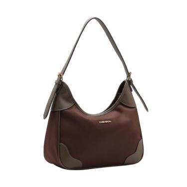 Imagem de Bolsa Feminina Chenson Meia Lua de Ombro Impermeável Original CorPreto