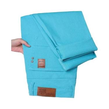 Imagem de Calças Jeans Masculinas De Algodão Stretch Em 6 Cores, Corte Clássico,