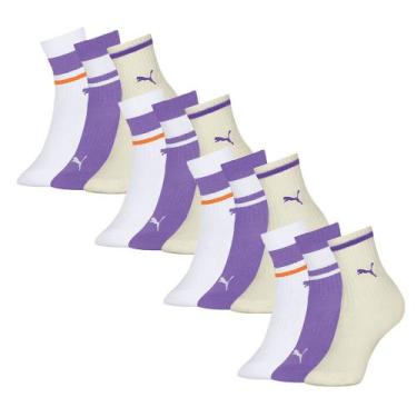 Imagem de Kit Com 12 Pares De Meias Infantil Para Crianças Modelo Unissex Cano L