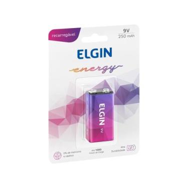 Imagem de Bateria Recarregavel 9v Elgin 250mah Original 9 Volts
