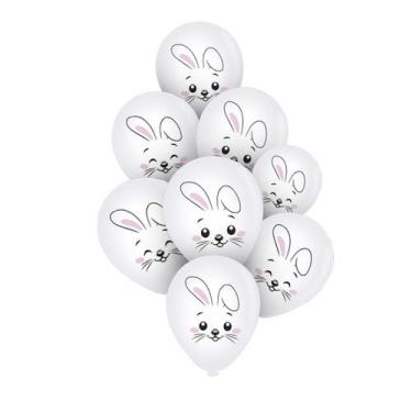 Imagem de Balão Redondo Coelho de Páscoa 8" Sortido 20 Unid. - Piffer