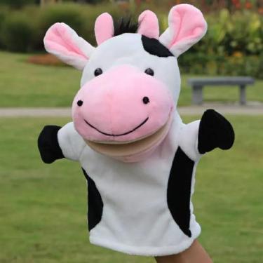 Imagem de Vaca Fantoche Pelúcia De Mão Teatro Infantil Animais 25cm - WB PELUCIA