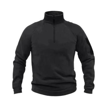 Imagem de Moletom Militar Masculino Com Gola Alta Em Fleece, Pullover Tático Par