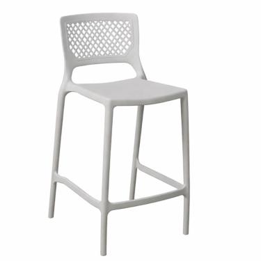 Imagem de Banqueta Alta para Cozinha Cinza Claro Empilhável Vênus em Polipropileno Acrilys