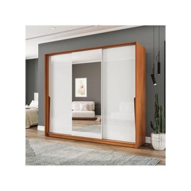 Imagem de Guarda Roupa Casal 3 Portas de Correr e 4 Gavetas Com Espelho 240850 L