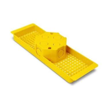 Imagem de Caixa Luz Pvc Octogonal 30cm Para Laje - Amarela - Instalação Em Lajes
