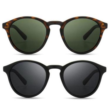 Imagem de Óculos de sol SUNGAIT Classic Vintage redondos polarizados UV400