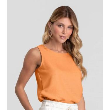 Imagem de Regata Feminina em Tecido Dianna Laranja, G, Laranja