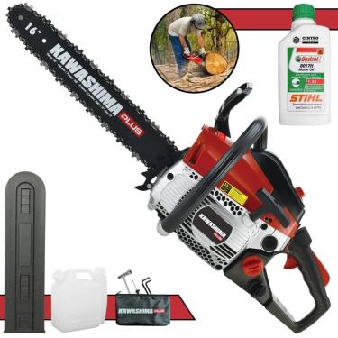 Imagem de Moto Serra KCS380P Kawashima À Gasolina Motor 2T 37,2cc Alta Potência e Rotação Motosserra Profissional Com Sabre 16’` + ÓLEO STIHL 8017 2T EXTRA