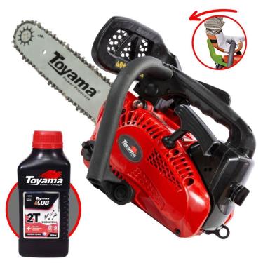 Imagem de Moto Serra Toyama TCS25X À Gasolina 25,4cc 1,14HP 12.000rpm Sabre 12’’ Motosserra Profissional Leve e de Alto Desempenho + Óleo Lubrificante 2T