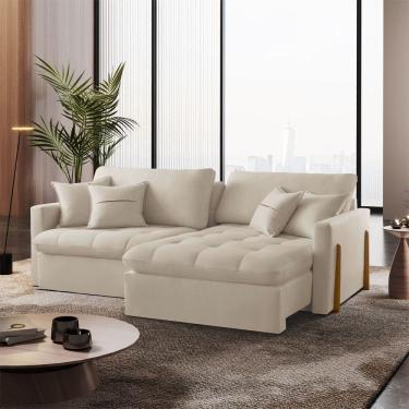 Imagem de Sofa Cama Lisboa 220cm Braco 10cm Retratil e Reclinavel  Meu Sofa Online