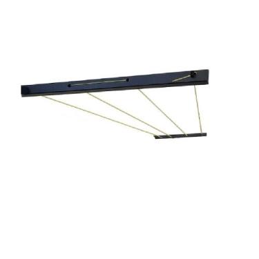 Imagem de Varal de parede fixo 4fios 50cm preto cabo de aço reforçado - DIVERSAS