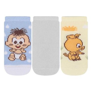 Imagem de Kit 3 Pares de Meia Soquete Turma da Mônica Infantil Bebê 13 aa 16 Bab