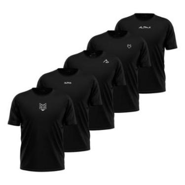 Imagem de Kit 5 Camisetas Dry All Black Alpha Co-Masculino