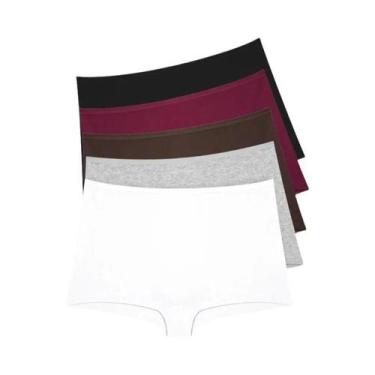 Imagem de Shorts Boxer Femininos De Algodão Sem Costura De Cintura Alta, Pacote 