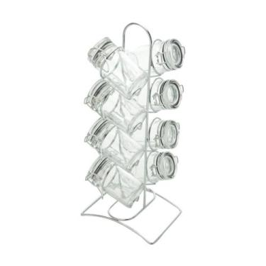 Imagem de 8 Porta Temperos Lyor de Vidro Prata