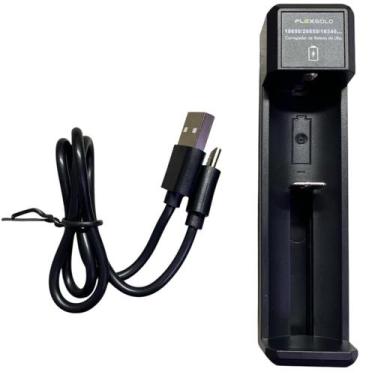 Imagem de Carregador De Bateria 26650 22650 18650 18500 Com Cabo Usb Flex Gold F