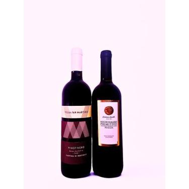 Imagem de 2 Vinhos Tintos Secos Italianos San Martino e Contessa 750ml