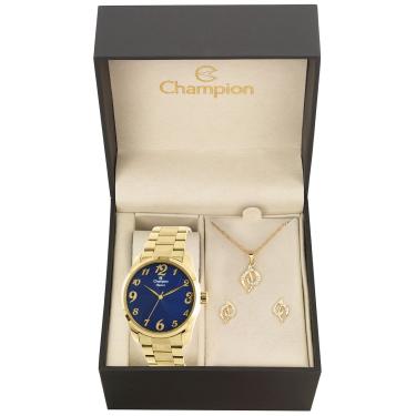 Imagem de Kit Relógio Champion CN26715K + Colar + Brincos-Feminino