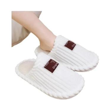 Imagem de Chinelos De Inverno Em Corduroy Para Casal, Antiderrapantes, Leves E C
