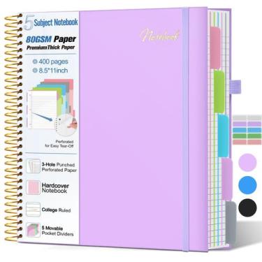 Imagem de Caderno MUAHLIUB 5 Matérias Capa Dura 400 Páginas 21,6x28 cm