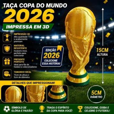 Imagem de Taça Copa Mundo 2026 Impressão 3D Colecionável FIFA - Garcia 3D, Doura