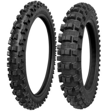 Imagem de Par Pneu Traseiro 90/100-16 Dianteiro 70/100-19 Borilli Mx 007 Medium 