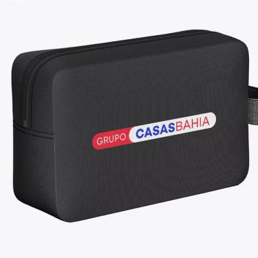 Imagem de Necessaire Grupo Cem Fit Neoprene Casas Bahia Preto Compacta para Viagem Academia e Uso Diário