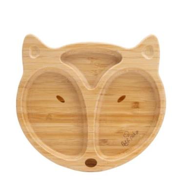 Imagem de Prato Alimentação Refeição Introdução Infantil Bambu com Ventosa de Si