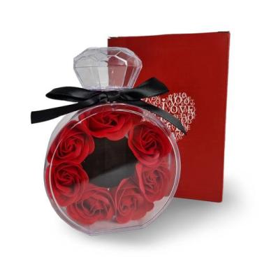 Imagem de Porta Joias Perfumado Rosas Vermelhas Acrílico Amor Presente - Estocas