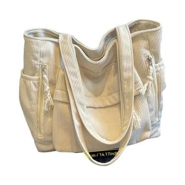 Imagem de Bolsa De Ombro Feminina Casual De Veludo Com Vários Bolsos, Bolsa De V