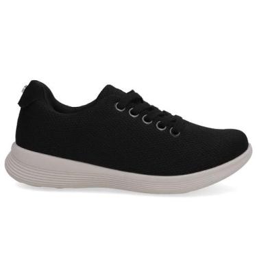 Imagem de Tênis Usaflex Feminino Casual Preto Tecido Básico UD02009 Cor:PretoTam