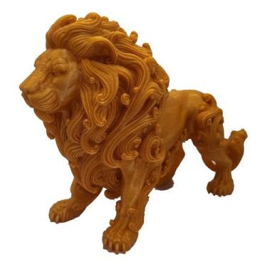 Imagem de Enfeite Leão Rei Da Selva Dourado 21 Cm Comprimento Grande, Dourado