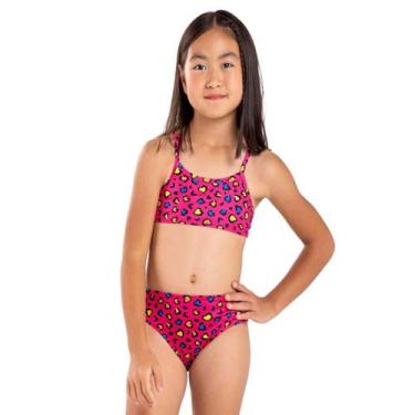Imagem de Biquíni Infantil Menina Rosa Shock Proteção UV 50+ Boca Grande, 1