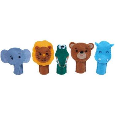Imagem de Dedoches de Feltro - Animais Selvagens - 5 Personagens - Multicolorido